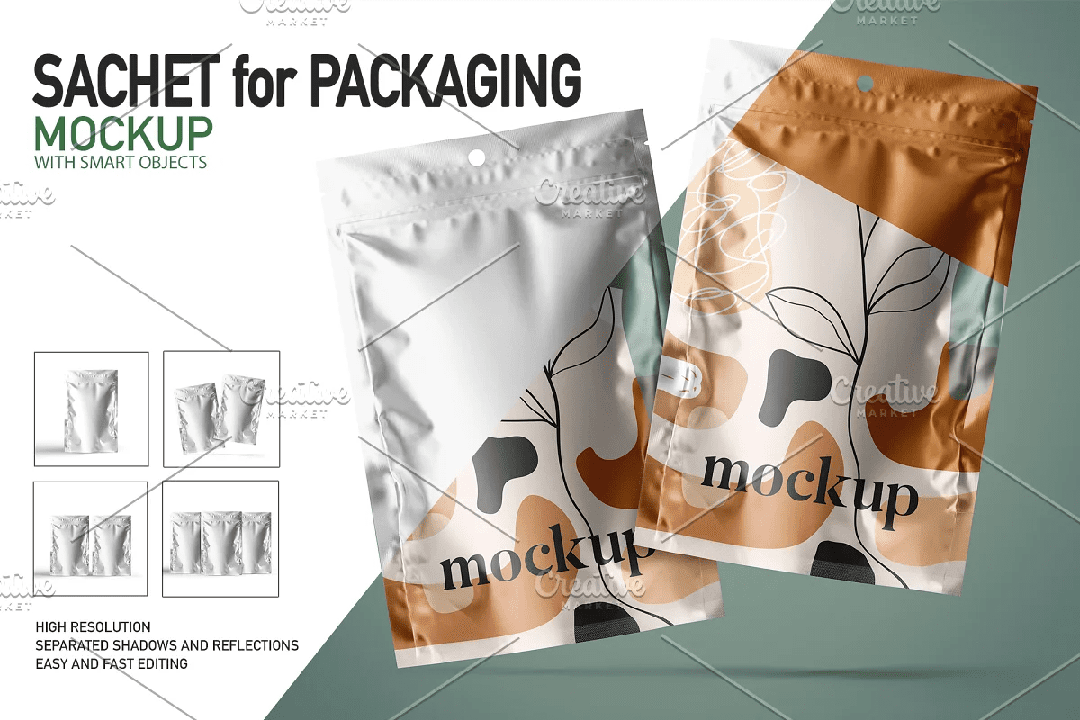 CreativeMarket - SACHET Mockups 6451335