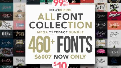 حزمة كل الخطوط الميجا المدفوعة All Fonts Collection - Mega Typeface Bundle