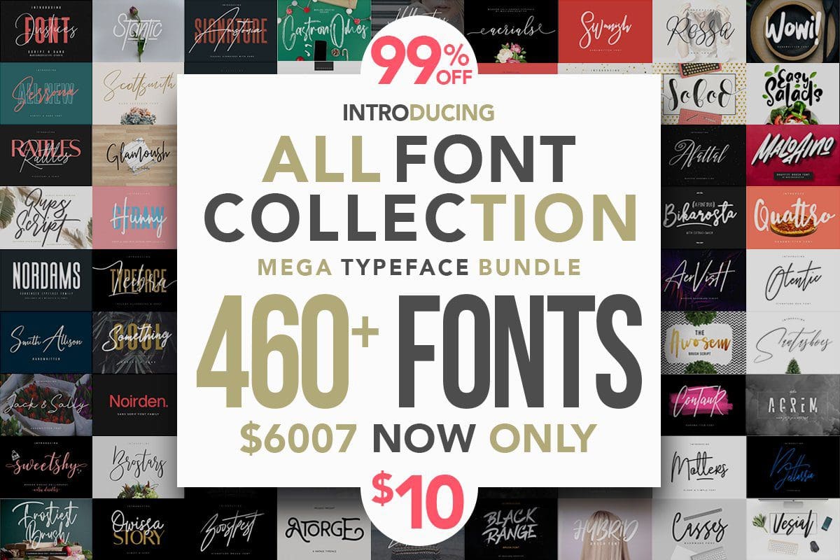 حزمة كل الخطوط الميجا المدفوعة All Fonts Collection - Mega Typeface Bundle