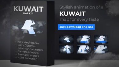 خرائط الكويت Videohive - Kuwait Map - State of Kuwait Map Kit 28165339