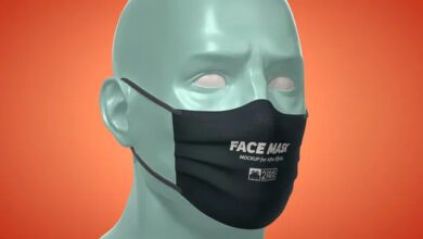 Videohive - Face Mask Animated Mockup Template - Mockup Kit الحزمة كاملة