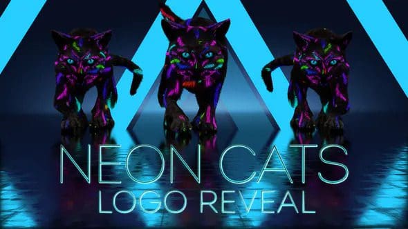 Videohive - Neon Cats Logo Reveal - 26778906