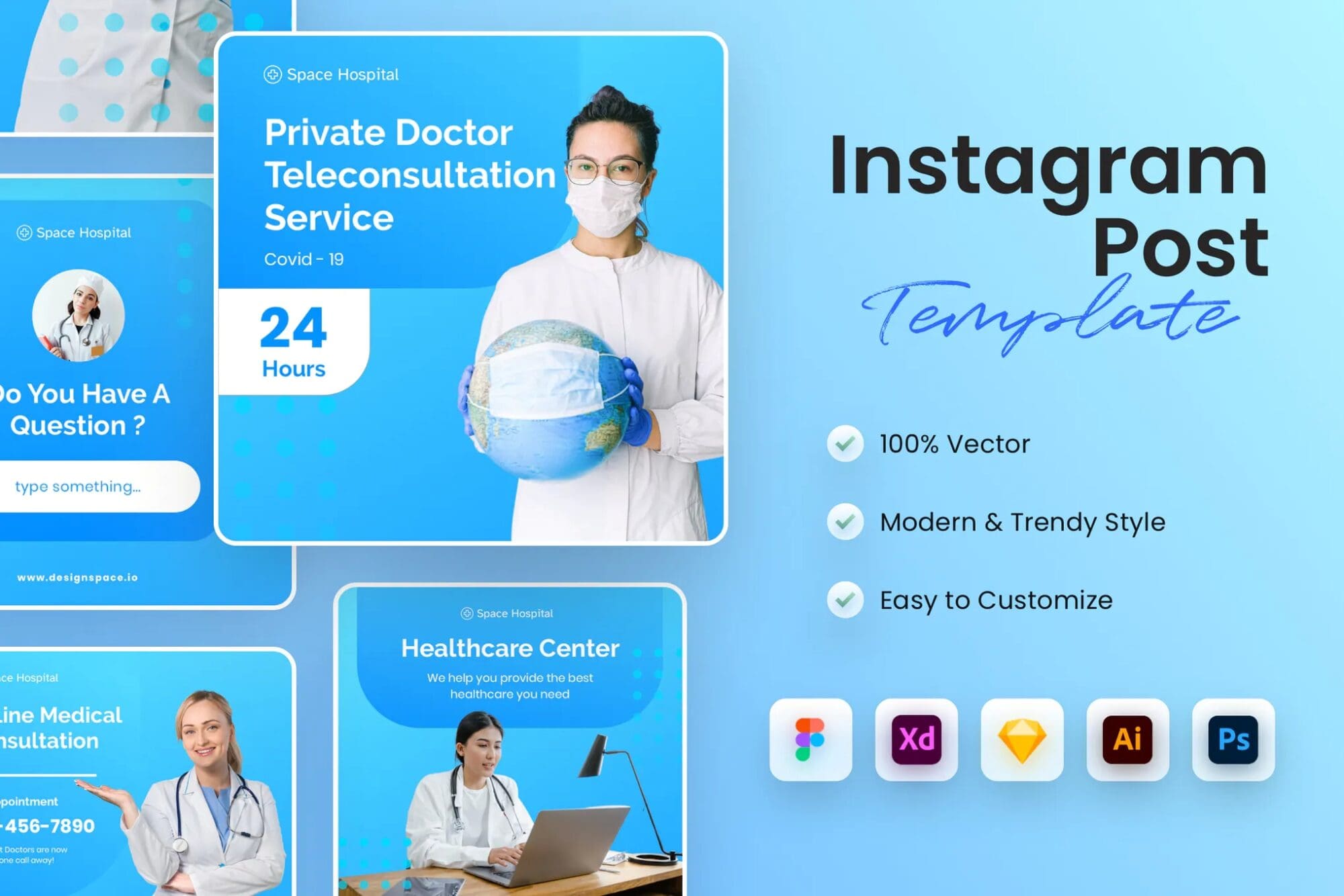 Medical Instagram Post Template قالب منشور Instagram الطبي