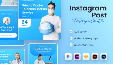 Medical Instagram Post Template قالب منشور Instagram الطبي