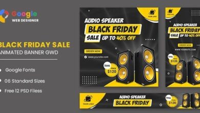 قوالب اعلانات متحركة للمواقع CodeCanyon - Black Friday Sale Audio HTML5 Banner Ads GWD v1.0 - 33905473