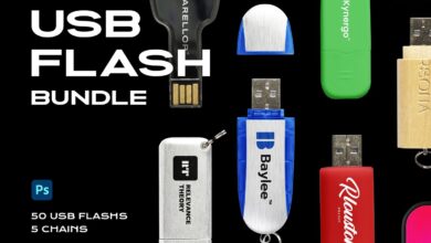 موك اب محرك فلاش USB مع الشعار