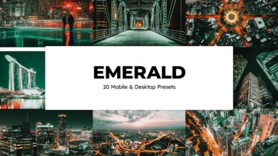 20 Emerald Lightroom Presets & LUTs فلاتر لجميع البرامج