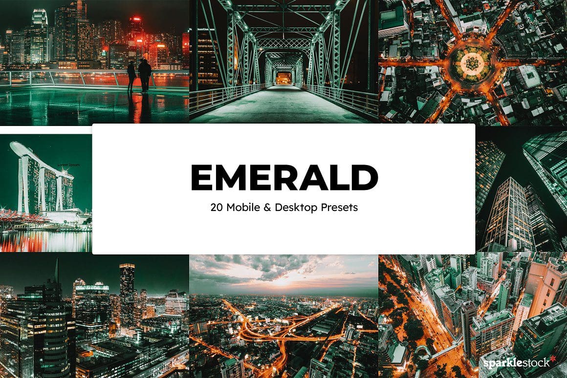 20 Emerald Lightroom Presets & LUTs فلاتر لجميع البرامج