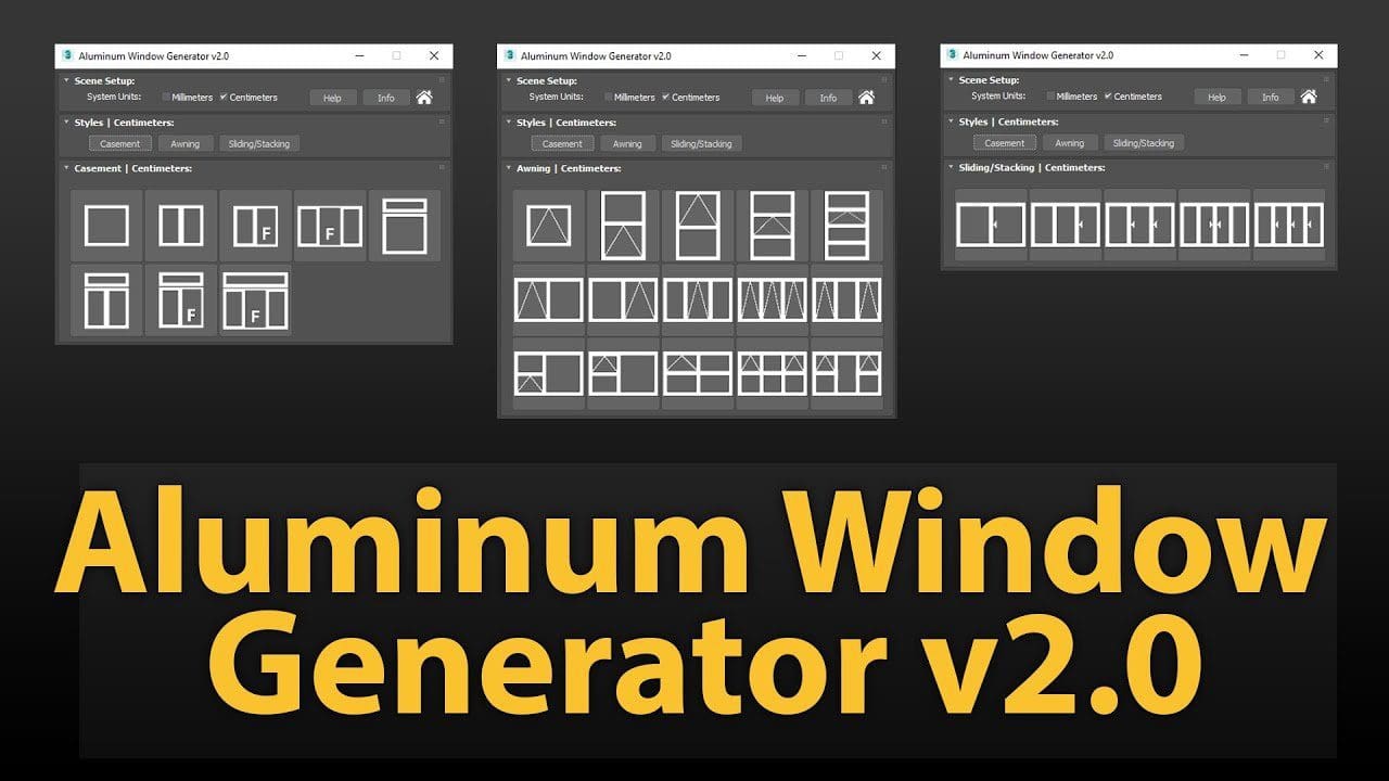 Aluminum Window Generator v2 for 3ds Max