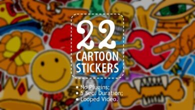 Videohive - 22 Cartoon Stickers 22613593