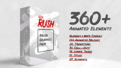 الحزمة كاملة شغالة مية بالمية Videohive - Rush - Brush Graphics Pack - 28683029