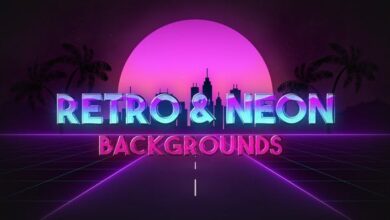 Videohive - Retro Wave & Neon Backgrounds 34258073