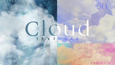 Cloudy Watercolor Abstract Textures