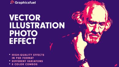 صانع تاثير الفيكتور للفوتوشوب CreativeMarket - Vector Illustration Photo Effect 6331200