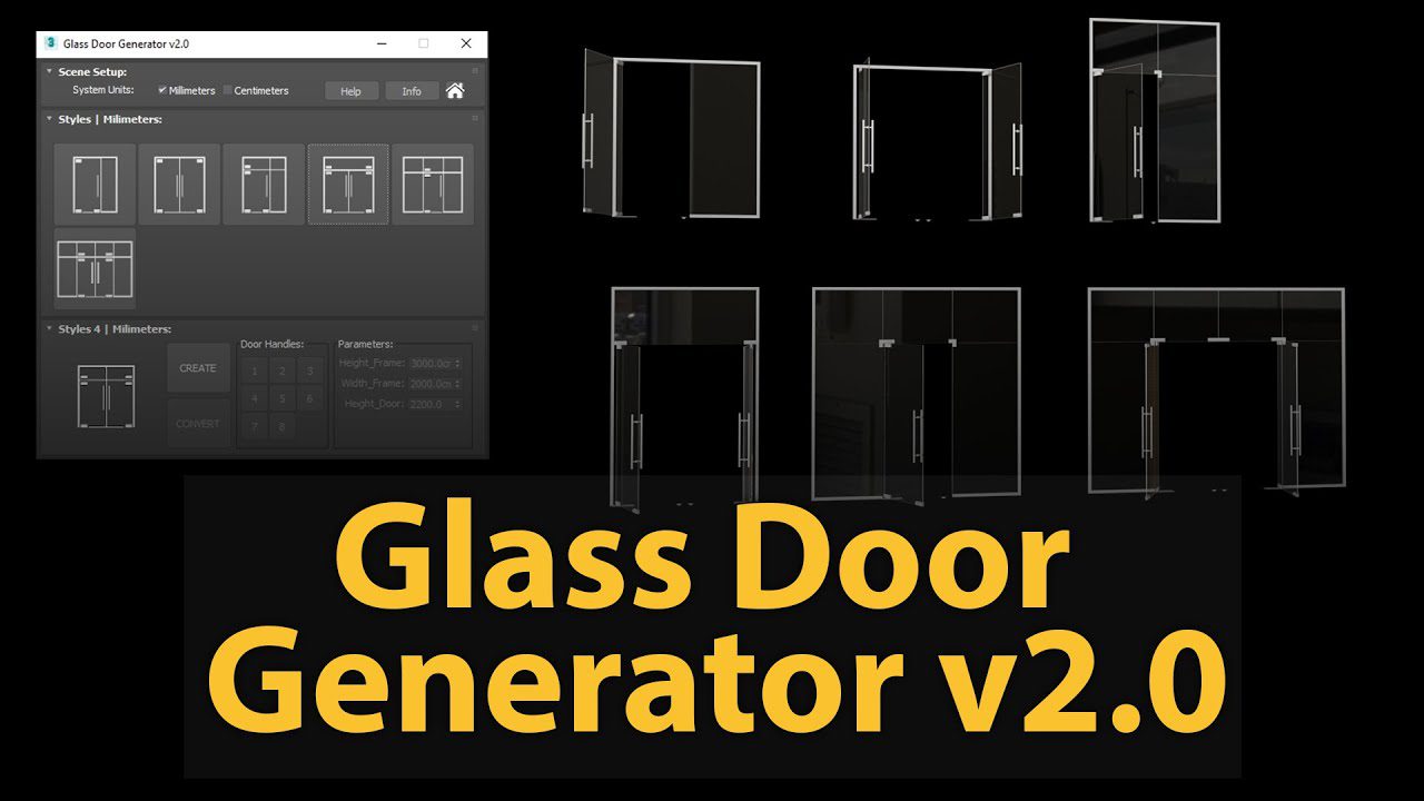 Glass Door Generator v2.0 for 3ds Max