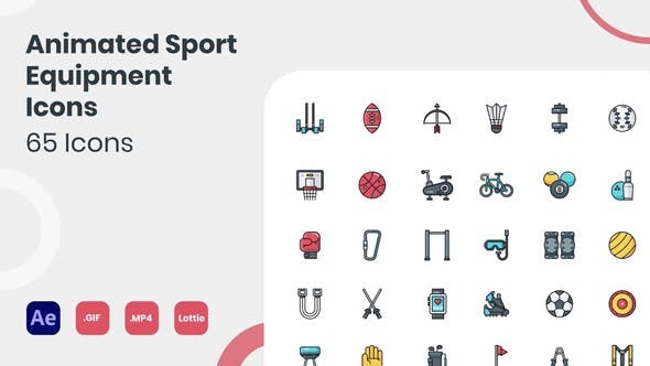 Videohive - Animated Sport Equipment Icons 34907080