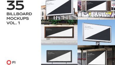 حزمة موك اب لوحات اعلان بجودة عالية CreativeMarket - Billboard Mockup Template Bundle 6558847