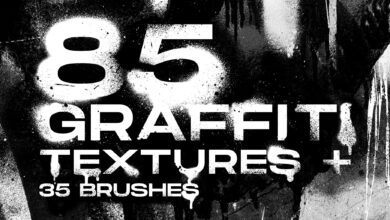 تراكيب  وفرش الكتابة على الجدران Graffiti textures and brushes