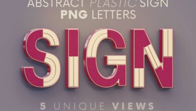 لافتة بلاستيكية مجردة - حروف ثلاثية الأبعاد