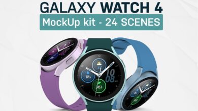 موك اب ساعة جالكسي | Galaxy Watch 4 Kit Mockup