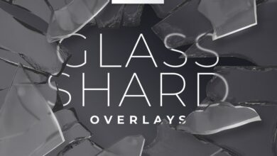 حزمة تراكيب شظية زجاجية واقعية وإطار مكسور || Realistic Glass Shard & Broken Frame Overlays Pack