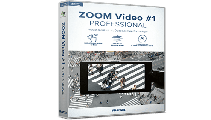 جديد لتوضيح الفيديو ورفع الجودة باستخدام الذكاء الاصطناعي Franzis ZOOM Video #1 professional v1.16.03734