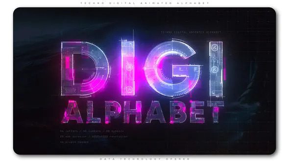 Techno Digital Animated Alphabet 22592914