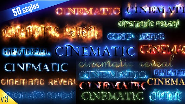 50 نمط نص سينمائي Videohive - 50 Cinematic Text Styles 16993384