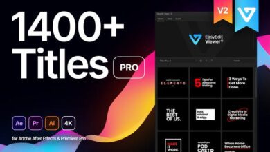 الحزمة كاملة تعمل مية بالمية Videohive - Titles Pro V2 - 32869928 للبريمير والافترافكت