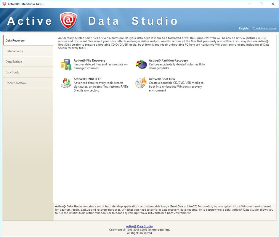 جميع أدوات الإدارة في حزمة واحدة Active Data Studio v18.0.0 64 Bit + WinPE
