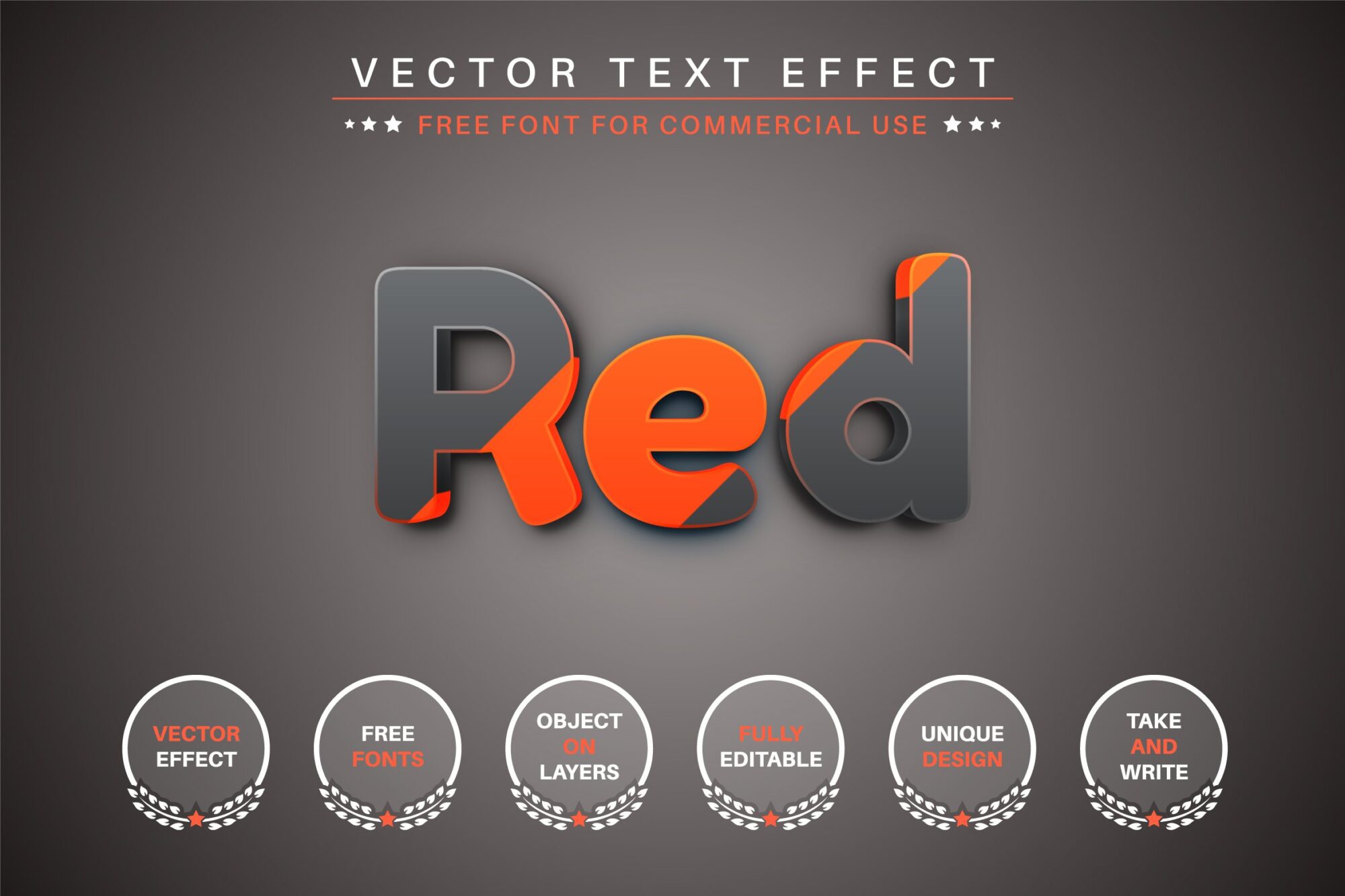 مزدوج أحمر - تأثير النص