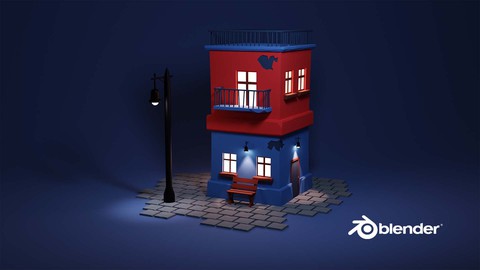 Animated 3D Building Scene in Blender
