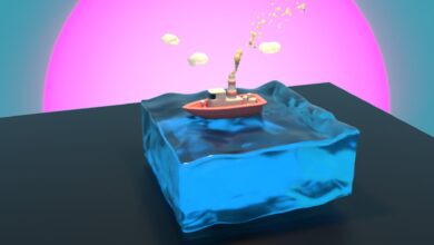 Cinema 4D: Design Animated Boat floating on water Surface Free Download