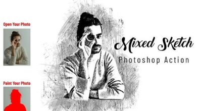 اكشن رسم مختلط واقعي للفوتوشوب