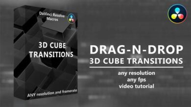 Videohive - 3D Cube Transitions for DaVinci Resolve - 35639672