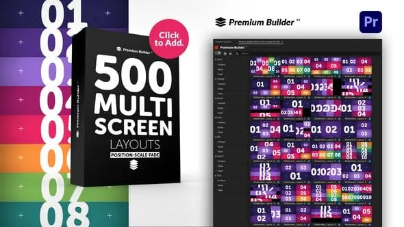 حزمة تخطيطات الشاشات المتعددة للبريميمر كاملة || Videohive - Multi Screen Layouts Pack for Premiere Pro - 33943939