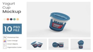 Yogurt Cup Mockup - 10 PSD