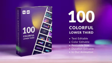 حزمة الثلث السفلي الملونة  Videohive - 100 Colorful Lower Thirds | After Effects - 35584463