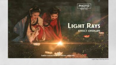 تراكبات تأثير أشعة الضوء/تسريبات ضوئية Light Rays Effect Overlays - 6919527