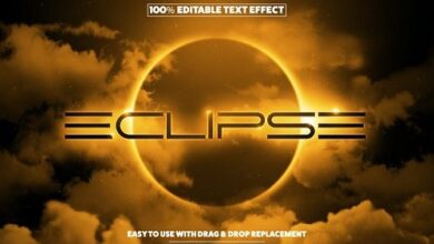 تأثير شعار نص الكسوف Eclipse Text Logo Effect