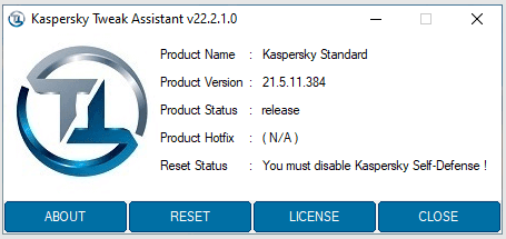 اداة تفعيل برنامج الحماية كاسبر سكاي Kaspersky Tweak Assistant v22.2.1.0