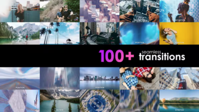 جديد 100 انتقال سلس Videohive - 100+ Seamless Transitions - 36203610