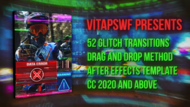 الحزمة كاملة شغالة  Videohive - 52 Drag and Drop Glitch Transitions - 36020363 - Project for After Effects