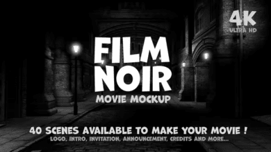 قالب فيلم احترافي (نسخة بريمير) Videohive - Film Noir - Movie Mockup - 36150254 - Premiere Pro Templates