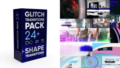 حزمة التنقلات كاملة  Videohive - Glitch Transitions Pack 4K - 34115526 - Project For Final Cut & Apple Motion