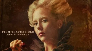 تأثير الصورة القديمة نسيج الفيلم