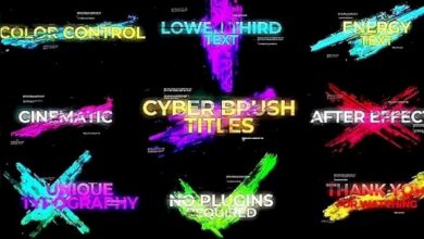 عناوين فرشاة Cyber Brush Titles 8734 - Project for After Effects