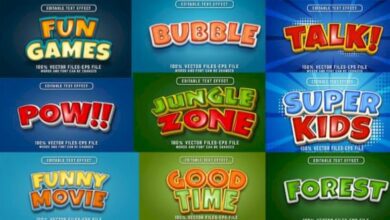 Set of Bubble Editable Text Effect