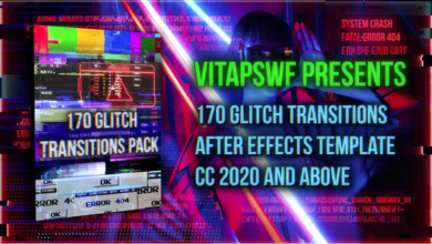 حزمة التنقلات الجديدة كاملة  Videohive - 170 Glitch Transitions Pack - 36502715