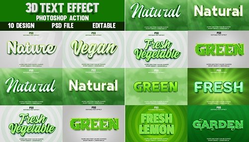 10 Nature Fresh Vegetable Editable Text Style Effect Pack 37411346